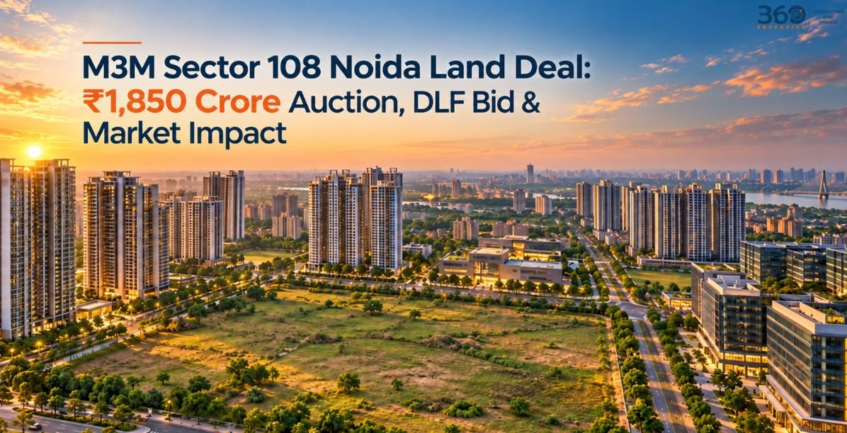 M3M Sector 108 Noida Land Deal: ₹1,850 Crore Auction, DLF Bid & Market Impact